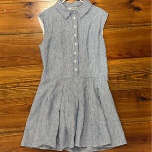 Olivaceous Blue and White Striped Dress